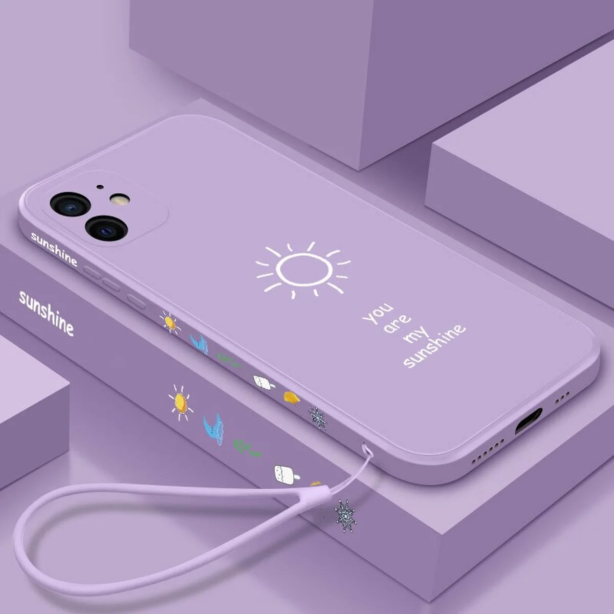 Силиконовый чехол "Sunshine" фиолетовый для iPhone 12