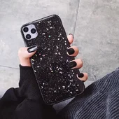 Силиконовый чехол черный "Moskado" космос для iPhone 12 Pro / 12