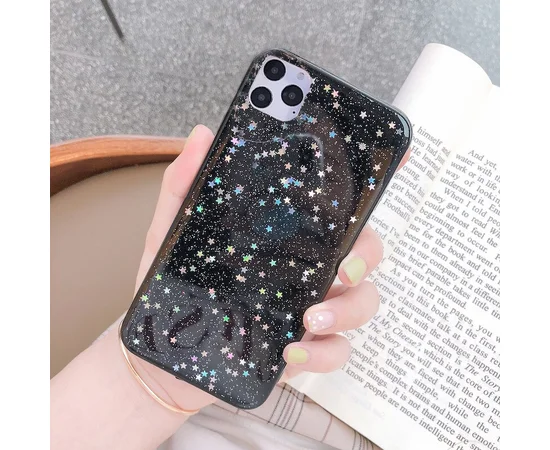 Силіконовий чохол чорний "Moskado" зірочки для iPhone 12 Pro / 12