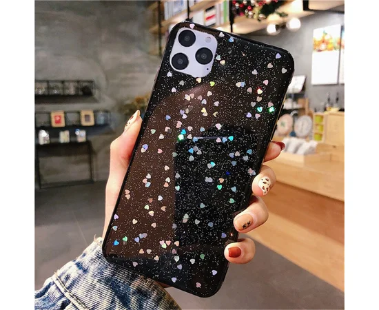 Силіконовий чохол чорний "Moskado" серця для iPhone 12 Pro / 12