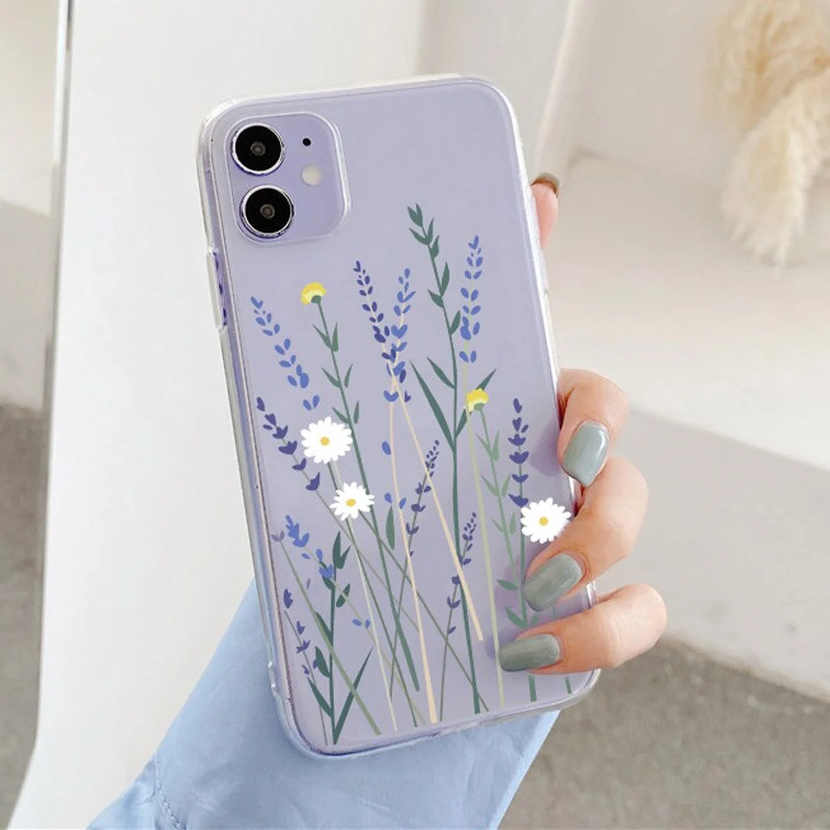 Силиконовый чехол "USLION" flowers для iPhone 12 Pro / 12