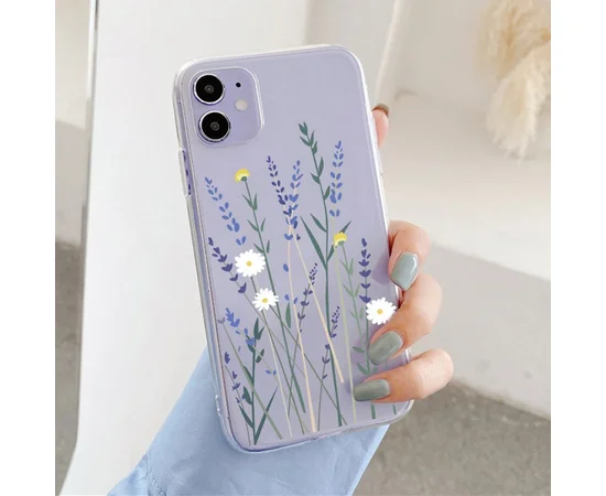 Силиконовый чехол "USLION" flowers для iPhone 12 Pro / 12