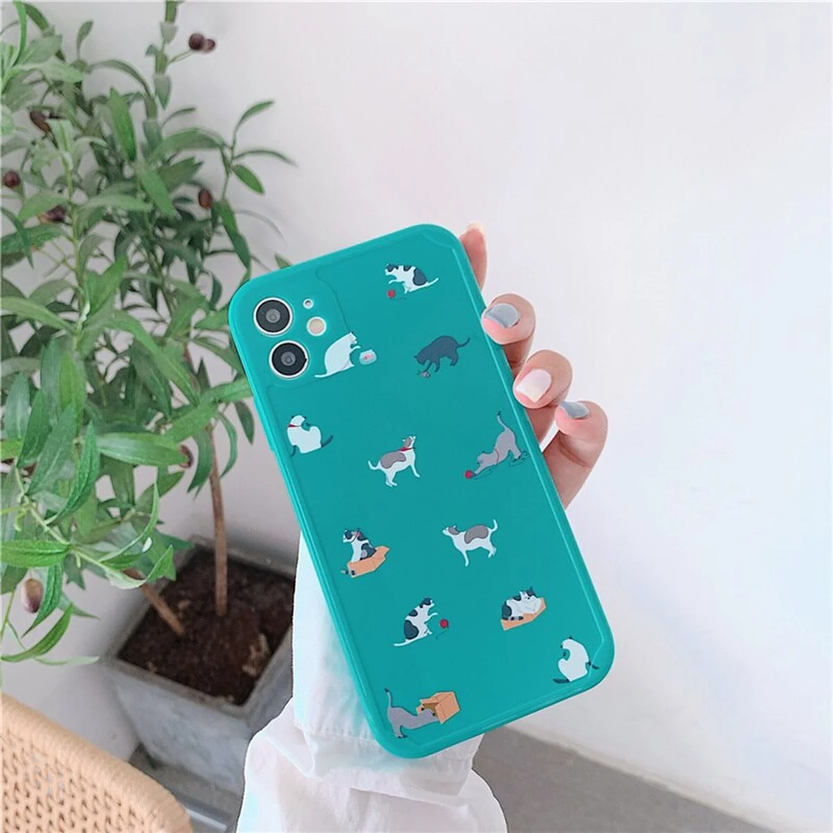 Силиконовый чехол "Mini Cute" Коты текстура для iPhone 12
