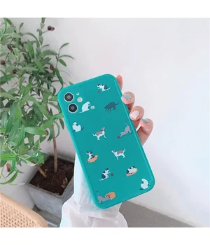 Силиконовый чехол "Mini Cute" Коты текстура для iPhone 12