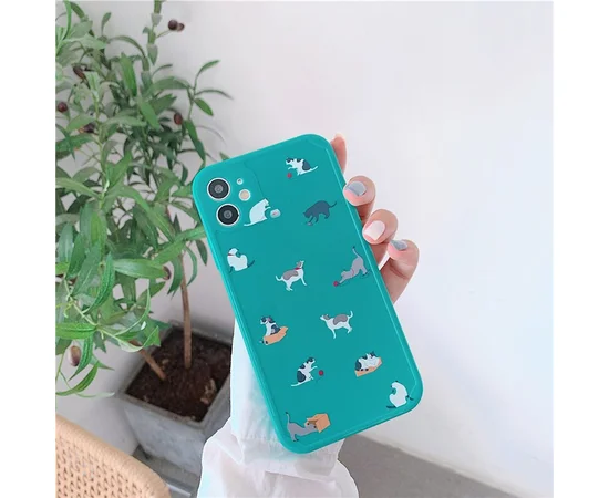 Силіконовий чохол "Mini Cute" Коти текстура для iPhone 12