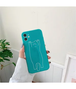 Силіконовий чохол "Mini Cute" Коте зелений для iPhone 12