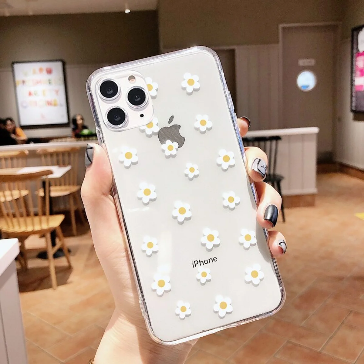 Силиконовый чехол "USLION" Ромашки для iPhone 13 Pro