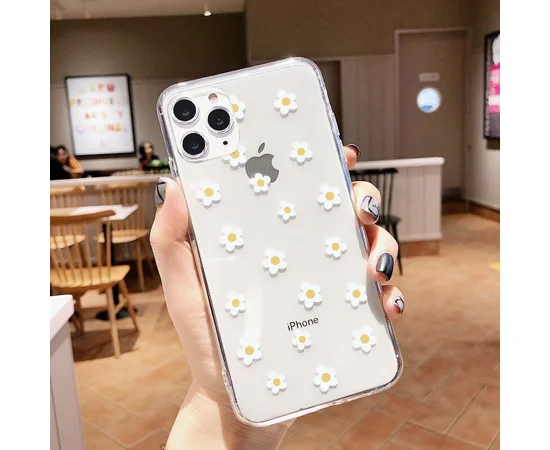 Силиконовый чехол "USLION" Ромашки для iPhone 13 Pro