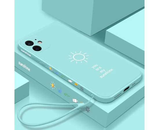 Силиконовый чехол "Sunshine" бирюзовый для iPhone 12