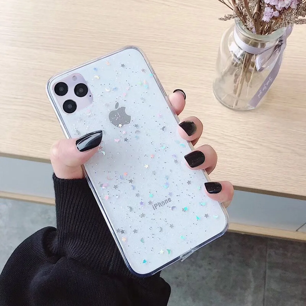 Силиконовый чехол прозрачный "Moskado" космос для iPhone 12 Pro / 12