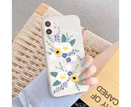 Силіконовий чохол "USLION" Colorful flowers для iPhone 12 Pro / 12