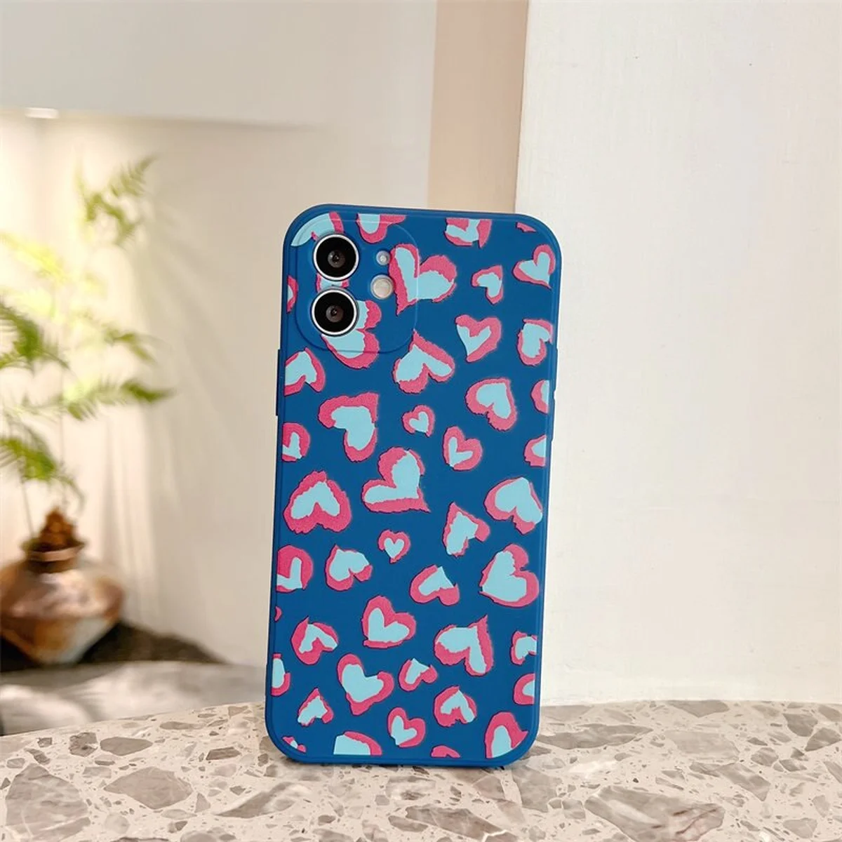 Силіконовий чохол "Pink Love" синій для iPhone 12