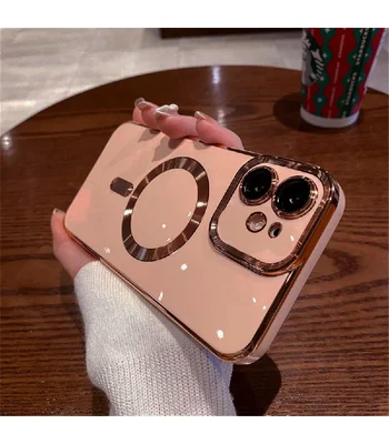 Силіконовий чохол "Luxury Plating" with MagSafe для Apple iPhone 11 Рожевий