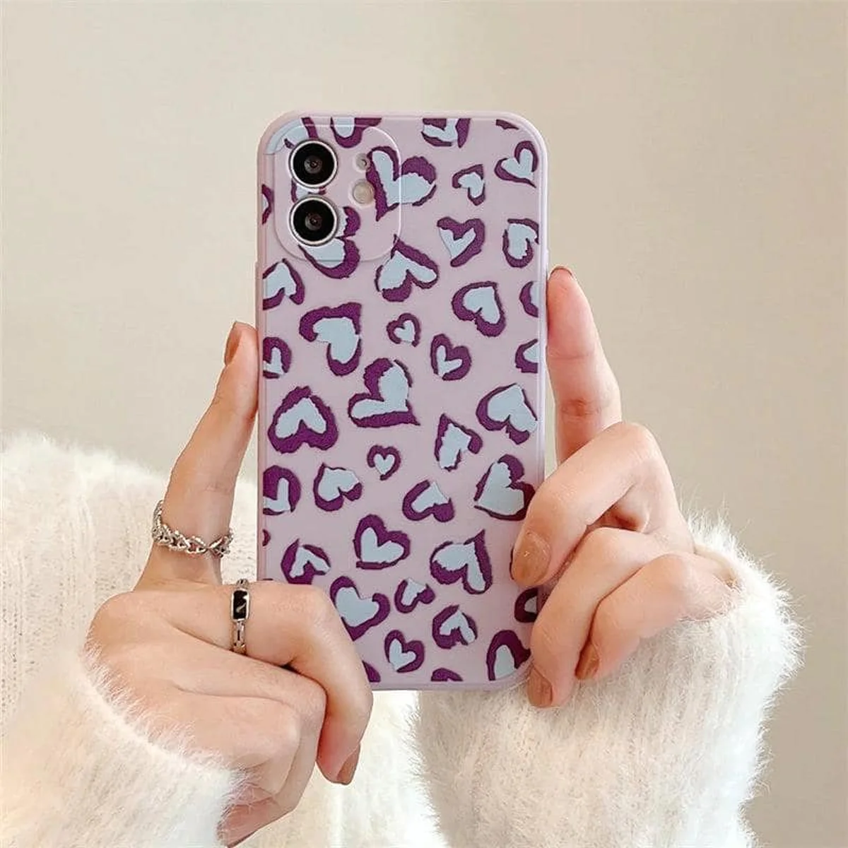 Силіконовий чохол "Pink Love" фіолетовий для iPhone 12