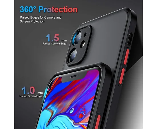 Силиконовый чехол "Armor Matte Cover" для iPhone 12 Черный