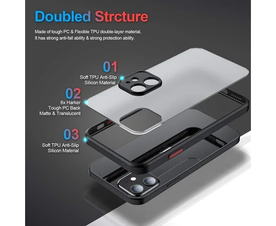 Силиконовый чехол "Armor Matte Cover" для iPhone 12 Черный