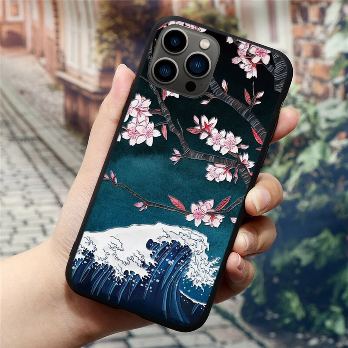 Силіконовий чохол "3D Sakura" для iPhone 13 Pro
