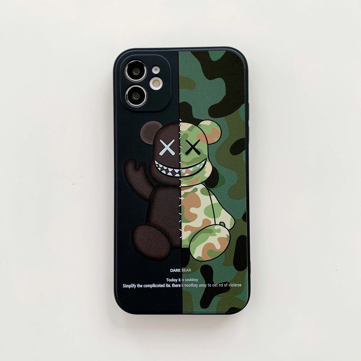 Силиконовый чехол "Army Bear" темный для iPhone 12 Pro