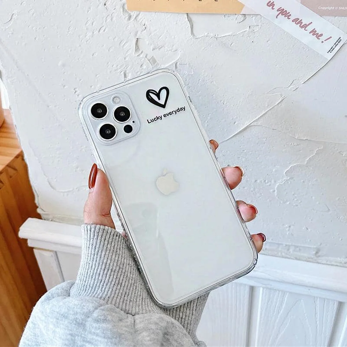 Силиконовый чехол "Lucky everyday" прозрачный для iPhone 13 Pro