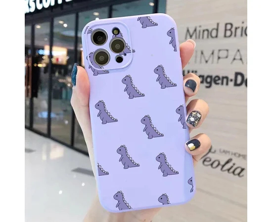 Силіконовий чохол "Dinosaur" фіолетовий для iPhone 12 Pro