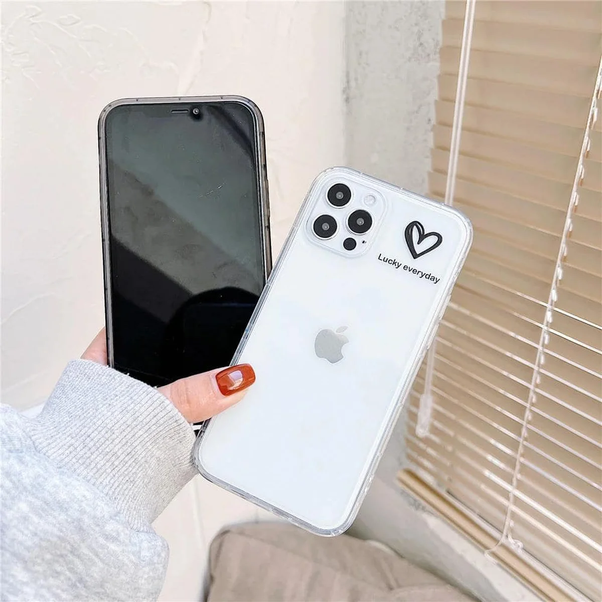 Силиконовый чехол "Lucky everyday" прозрачный для iPhone 13 Pro