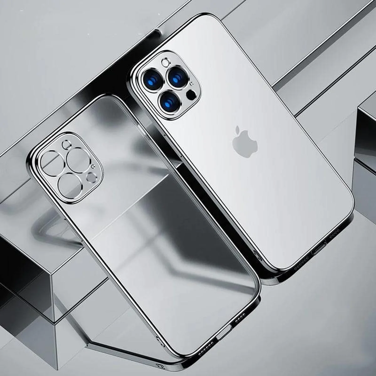 Силиконовый "Royal style" серебряный чехол для iPhone 12 Pro