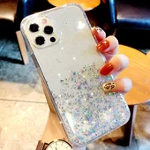 Силіконовий чохол "Shining stars" з блискітками для iPhone 12 Pro Max Прозорий
