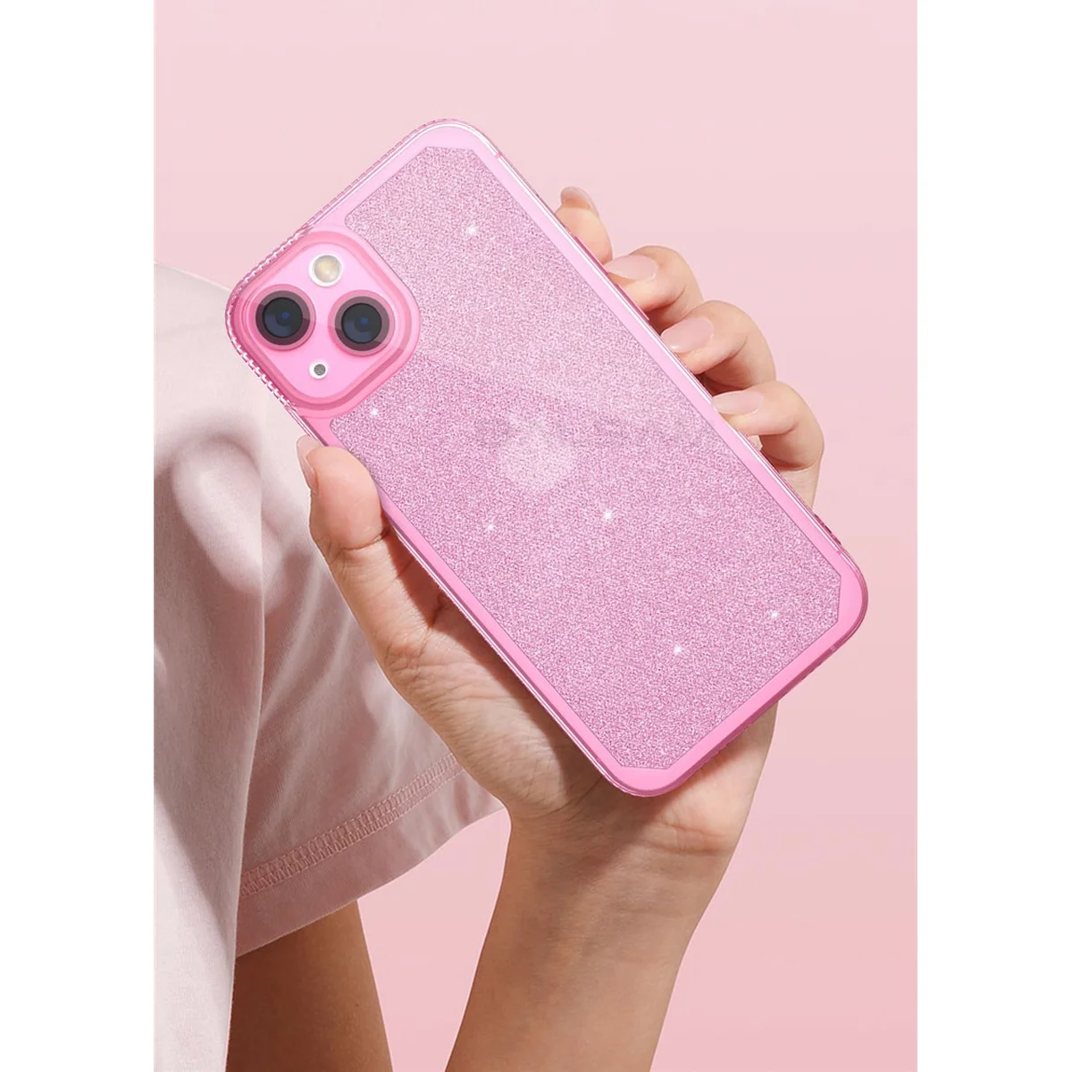 Силиконовый чехол "Bling Sparkle" розовый для iPhone 13