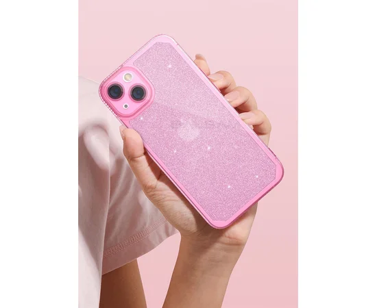 Силиконовый чехол "Bling Sparkle" розовый для iPhone 13
