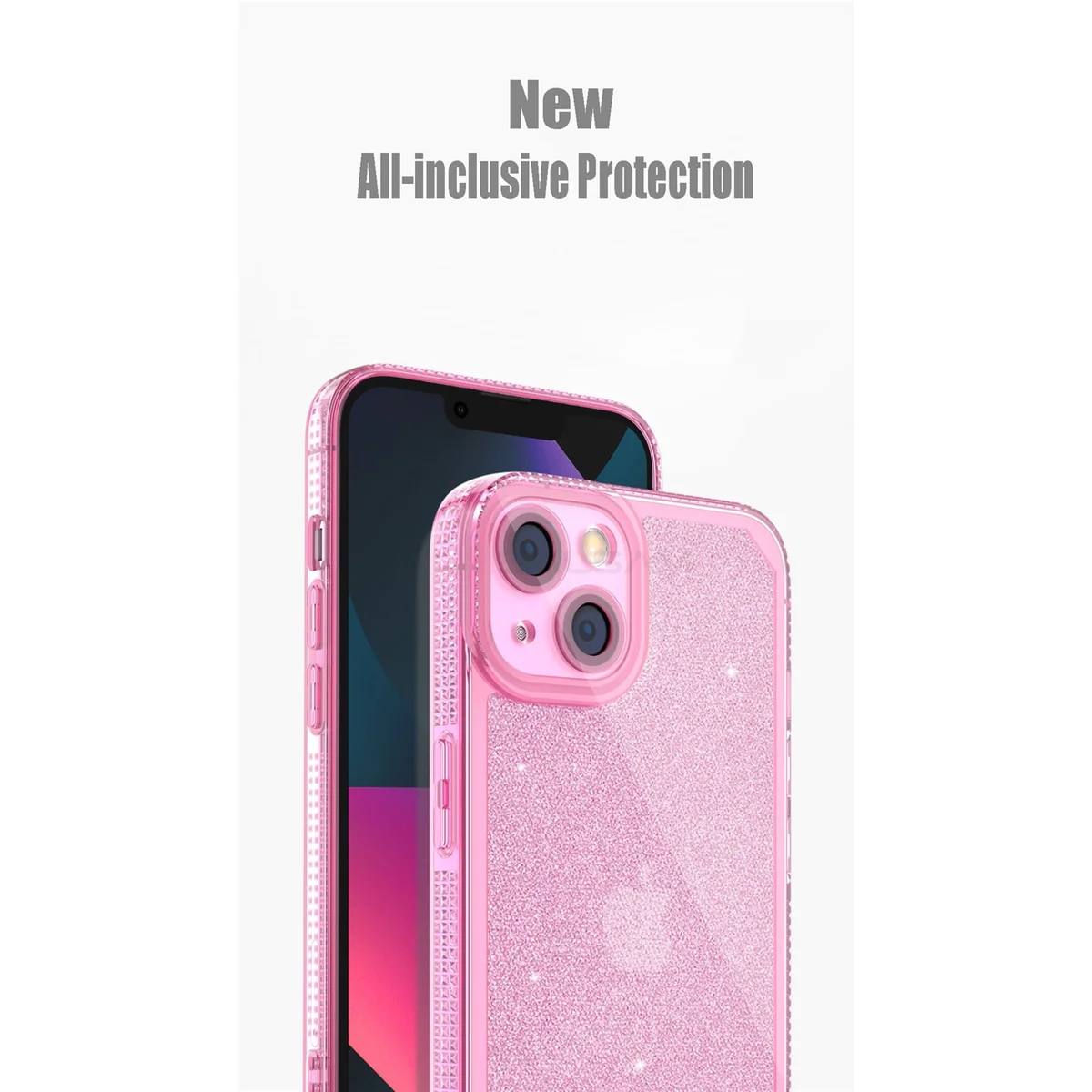 Силиконовый чехол "Bling Sparkle" розовый для iPhone 13