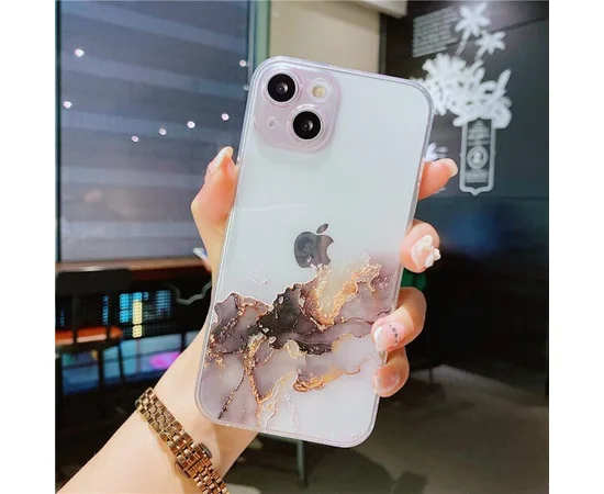 Силиконовый чехол "Watercolor" коричневый для iPhone 13