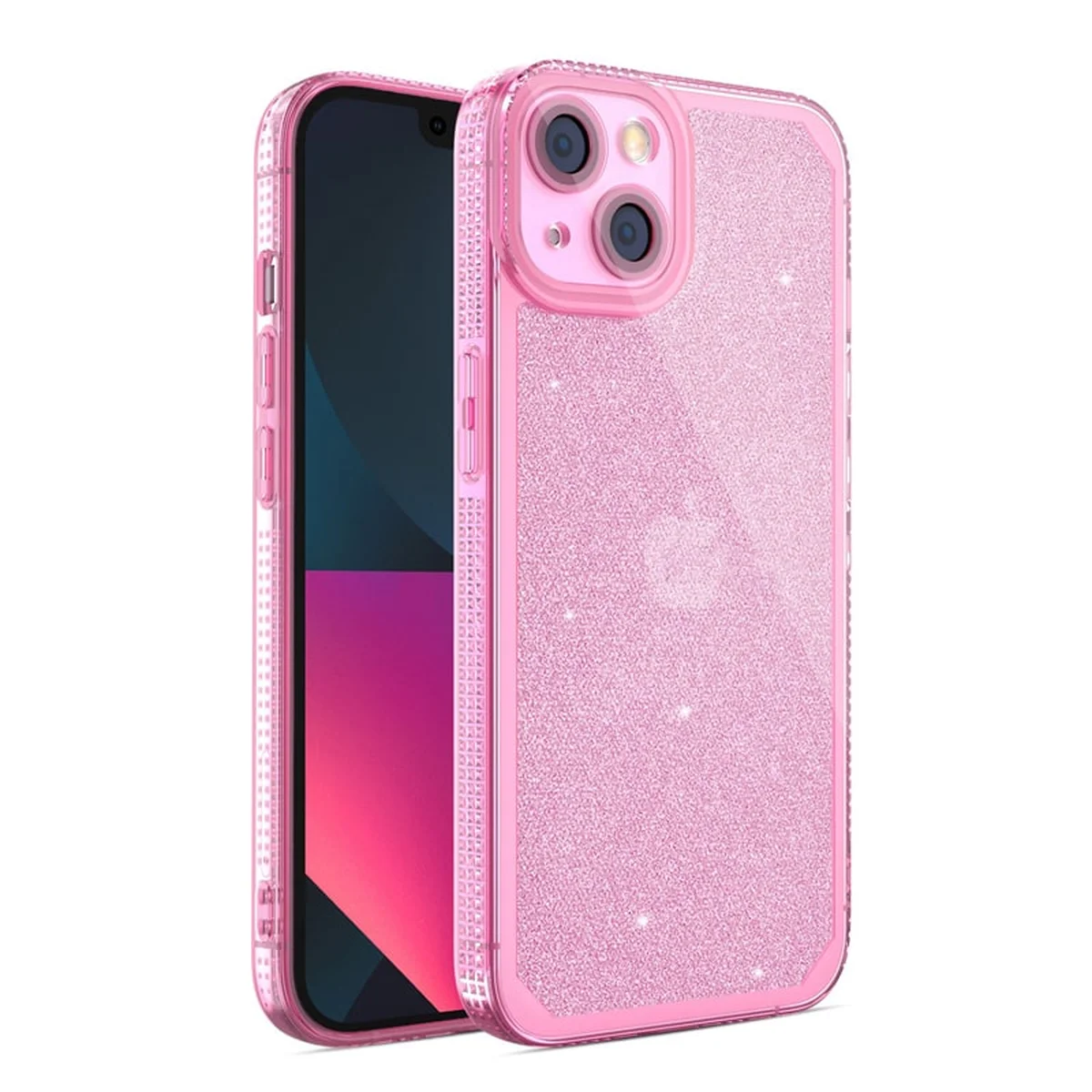 Силиконовый чехол "Bling Sparkle" розовый для iPhone 13