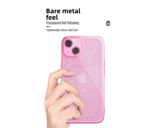 Силиконовый чехол "Bling Sparkle" розовый для iPhone 13
