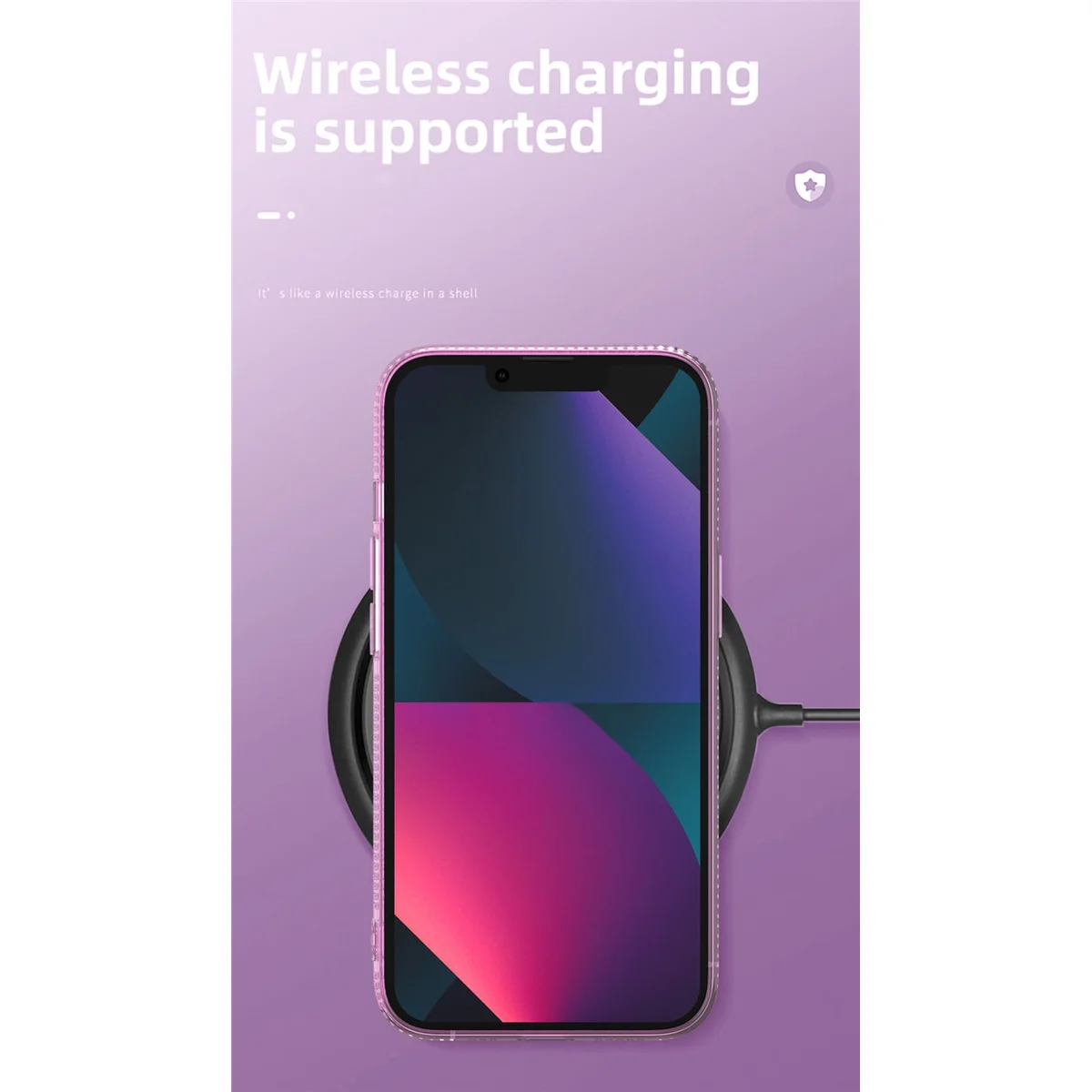 Силиконовый чехол "Bling Sparkle" розовый для iPhone 13