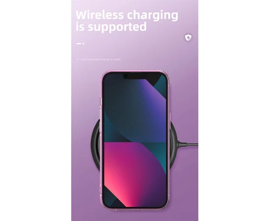 Силиконовый чехол "Bling Sparkle" розовый для iPhone 13