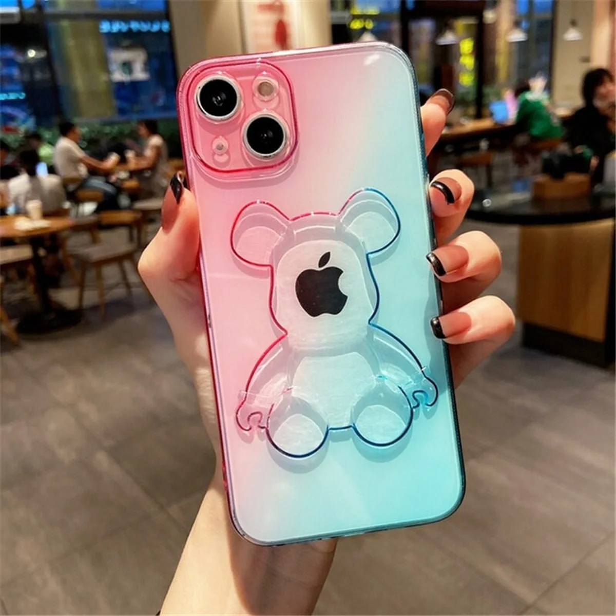 Силиконовый чехол "Bear Gradient" №2 для iPhone 13