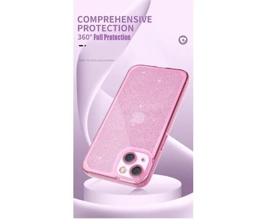 Силиконовый чехол "Bling Sparkle" розовый для iPhone 13
