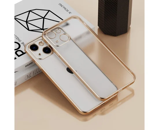 Силиконовый чехол "Electroplate" золотой для iPhone 13