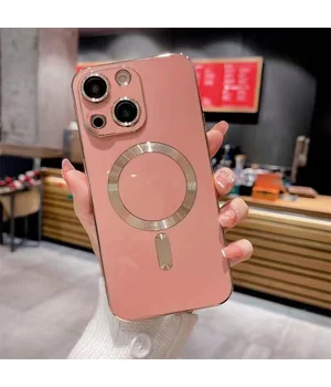 Силиконовый чехол "Luxury Plating" with MagSafe для Apple iPhone 13 Розовый Силиконовый чехол "Luxury Plating" with MagSafe для Apple iPhone 13 Розовый