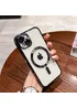 Силиконовый чехол "Transparent Plating" with MagSafe для Apple iPhone 15 Plus Черный