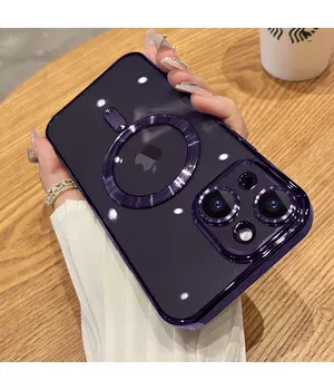 Силиконовый чехол "Transparent Plating" with MagSafe для Apple iPhone 14 Фиолетовый Силиконовый чехол "Transparent Plating" with MagSafe для Apple iPhone 14 Фиолетовый