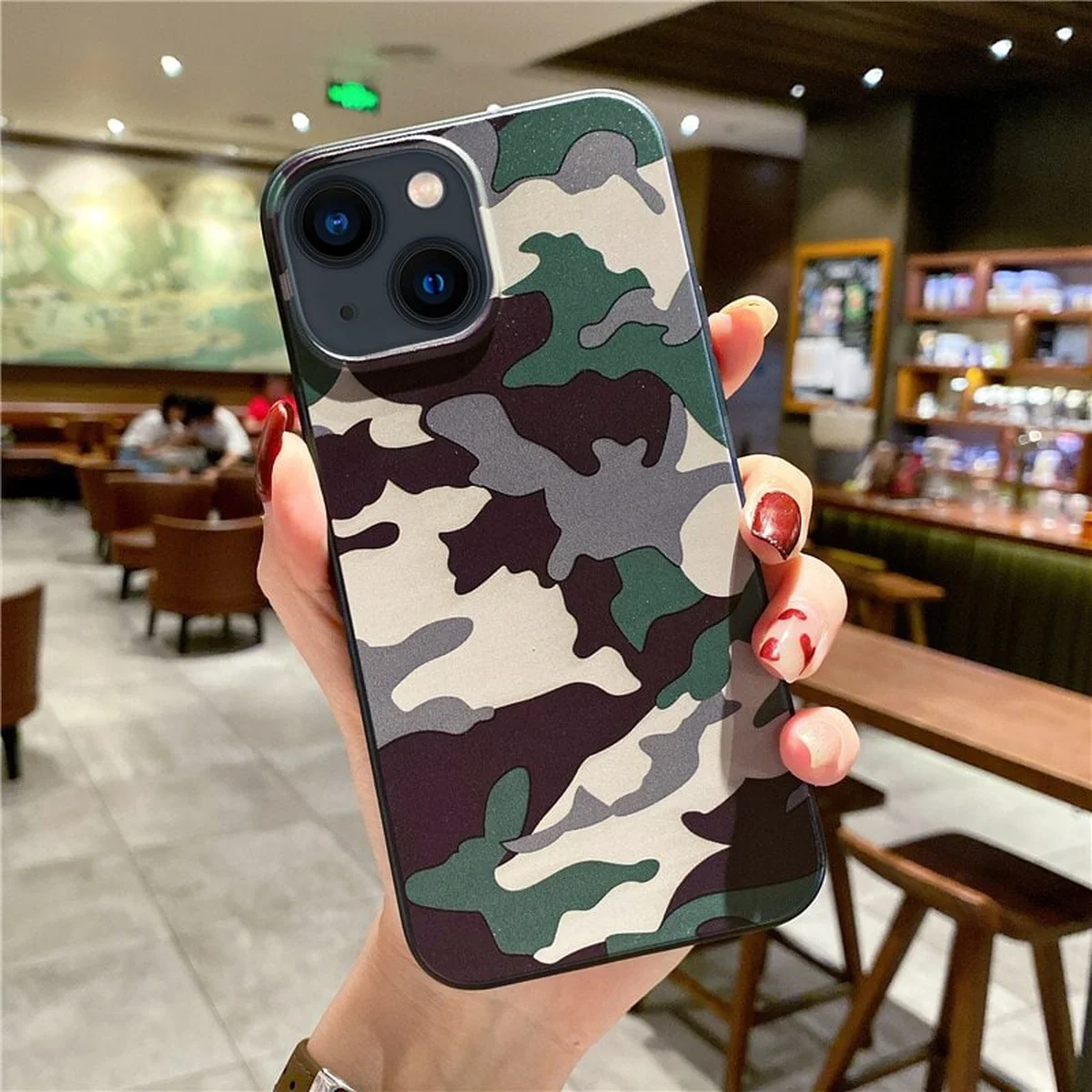 Силиконовый чехол "Camouflage" зеленый для iPhone 13 Mini