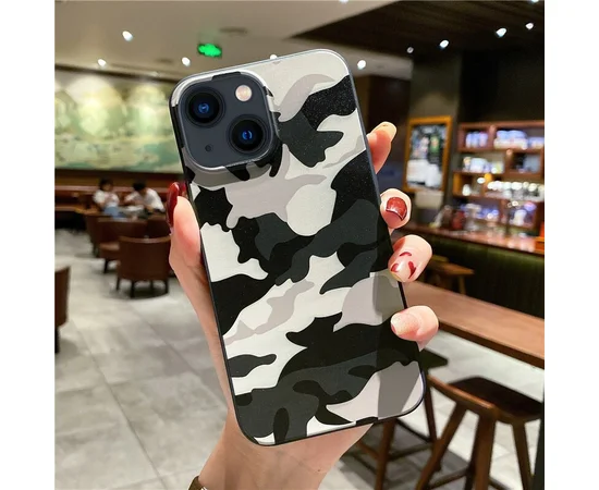 Силиконовый чехол "Camouflage" серый для iPhone 13 Mini
