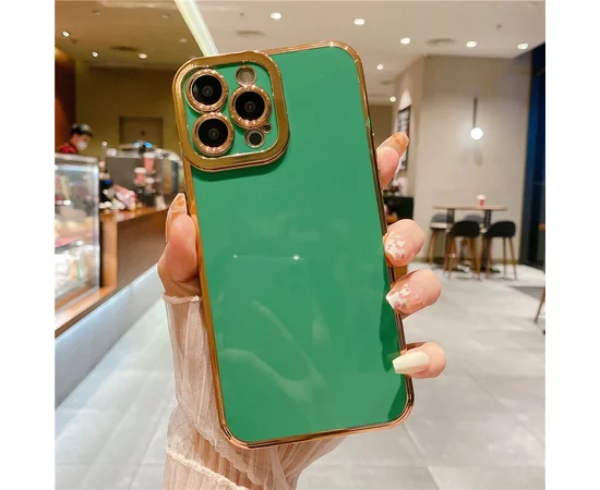 Силиконовый чехол "Enhanced Gold Plated" для iPhone 13 Pro Max Зеленый