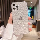 Силіконовий чохол "Bear Diamond" для Apple iPhone 13 Pro Прозорий