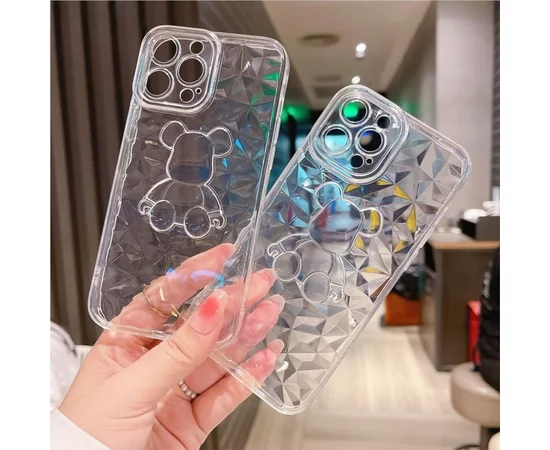 Силиконовый чехол "Bear Diamond" для Apple iPhone 12 Pro Прозрачный