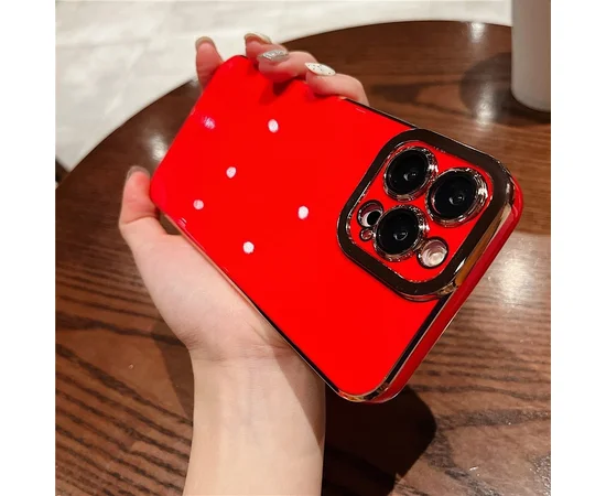 Силиконовый чехол "Enhanced Gold Plated" для iPhone 13 Pro Max Красный