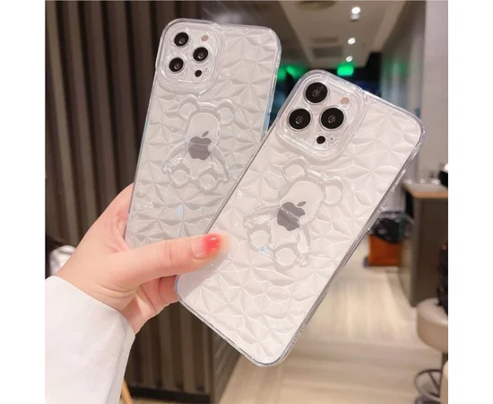 Силиконовый чехол "Bear Diamond" для Apple iPhone 12 Pro Прозрачный