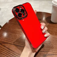 Силиконовый чехол "Enhanced Gold Plated" для iPhone 13 Pro Max Красный