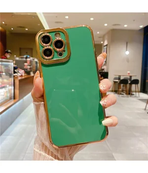 Силиконовый чехол "Enhanced Gold Plated" для iPhone 13 Pro Max Зеленый